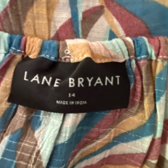 Lane Bryant Multi Neutral Colors Cold Shoulder Flowy Sleeves Blouse SKU0430 - Picture 3 of 4